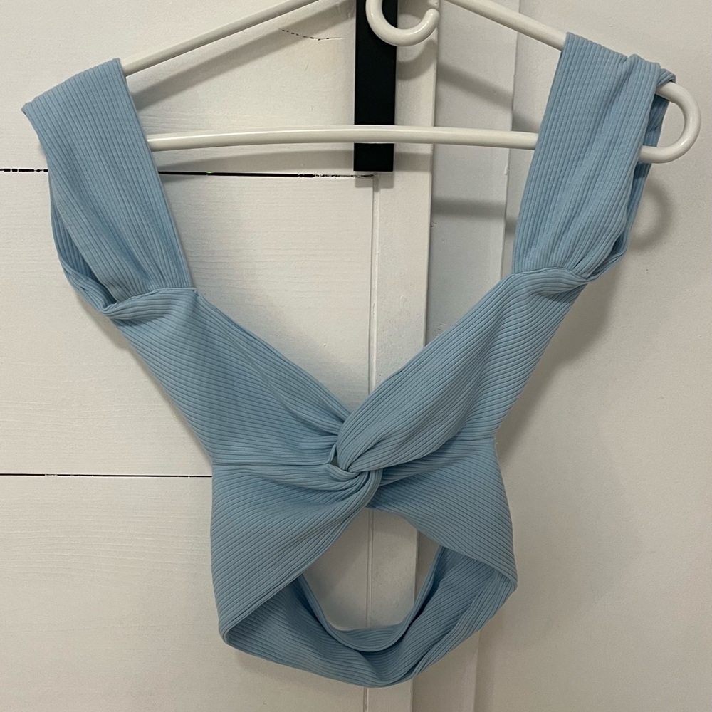 Small Blue Tie Tank Top